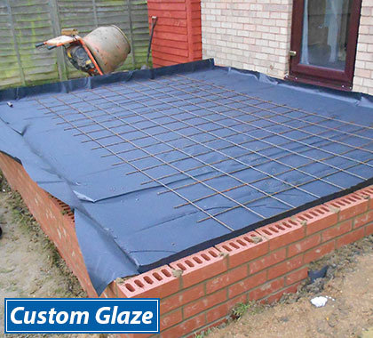 A damp proof 1200g visqueen membrane is then placed on top.
